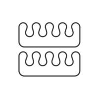 icône linéaire de séparateurs d'orteils de pédicure. illustration de la ligne mince. symbole de contour. dessin de contour isolé de vecteur