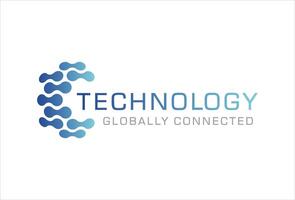 La technologie globalement connecté logo conception modèle vecteur