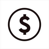 argent pièce de monnaie dollar icône logo modèle vecteur