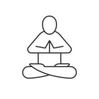 icône linéaire de position de yoga. illustration de la ligne mince. symbole de contour de classe de yoga. dessin de contour isolé de vecteur