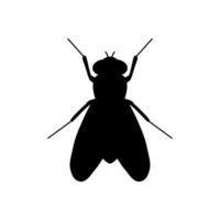 flt silhouette illustration. mouche icône isolé sur blanc Contexte. plat mouche icône symbole signe de moderne animaux collection pour mobile concept et la toile applications conception vecteur