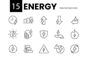 énergie mince contour conception pour site Internet et mobile app vecteur