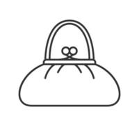 icône linéaire de sac à main. illustration de la ligne mince. symbole de contour de sac à main pour femmes. dessin de contour isolé de vecteur
