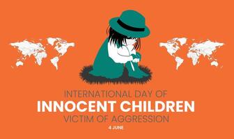 international journée de innocent les enfants victimes de agression. modèle pour arrière-plan, bannière, carte, affiche. vecteur