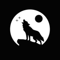 Loup , imprimable collection, hurlement loup, Trois loups sur osciller, sauvage animal, courage et bravoure symbole, icône dessin noir, blanc Contexte vecteur