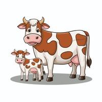 mignonne vache. autocollant pour social les réseaux, graphique élément pour site Internet. animaux, mammifère, faune et nature, agriculture et agriculture. jouet et mascotte pour les enfants. dessin animé plat illustration vecteur