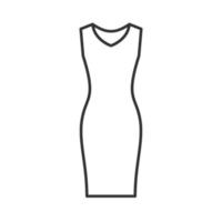 icône linéaire de robe de soirée. illustration de la ligne mince. symbole de contour de robe sans manches pour femmes. dessin de contour isolé de vecteur