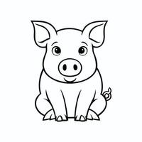 gros graisse cochon. illustration de gros graisse porc isolé sur blanc Contexte. plat style, vecteur