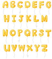 Dessin alphabet avec ballons jaunes vecteur