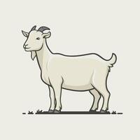 une blanc chèvre dessin animé personnage illustration vecteur
