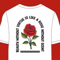 conception T-shirt une rose vecteur