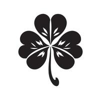 quatre feuille trèfle icône illustration noir icône isolé sur blanc Contexte silhouette vecteur