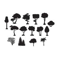 ensemble de silhouettes d'arbres vecteur