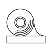 icône linéaire de rouleau de ruban adhésif. illustration de la ligne mince. ruban isolant et isolant. symbole de contour. dessin de contour isolé de vecteur