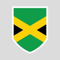 Jamaïque drapeau dans bouclier forme Cadre vecteur