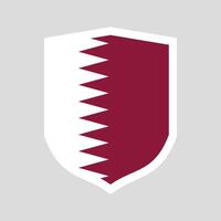 Qatar drapeau dans bouclier forme Cadre vecteur