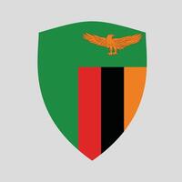 Zambie drapeau dans bouclier forme Cadre vecteur