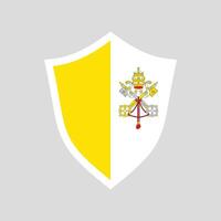 Vatican ville drapeau dans bouclier forme Cadre vecteur