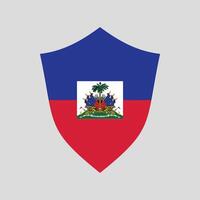 Haïti drapeau dans bouclier forme Cadre vecteur