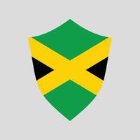 Jamaïque drapeau dans bouclier forme Cadre vecteur