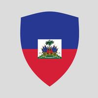 Haïti drapeau dans bouclier forme Cadre vecteur