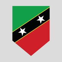 Saint kitts et nevis drapeau dans bouclier forme vecteur