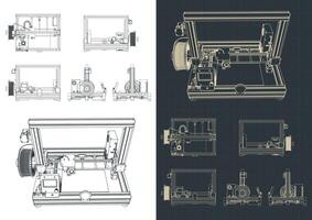 3d imprimante plans vecteur