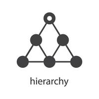 icône de glyphe de hiérarchie. symbole de silhouette. concept de construction et de structure d'équipe. espace négatif. illustration vectorielle isolée vecteur