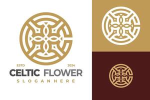 fleur lettre c celtique logo conception symbole icône illustration vecteur