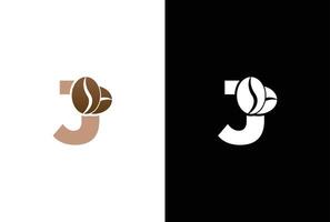 initiale lettre j café logo modèle. lettre j café magasin icône, café marque, minimaliste, moderne adapté pour café magasin logo modèle. vecteur