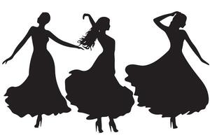 silhouettes content dansant gens sur blanc Contexte vecteur