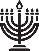 Hanoukka menorah juif vacances candélabre avec bougies illustration. vecteur