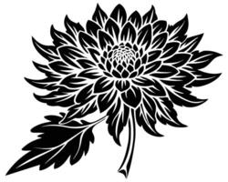 silhouette fleur plante noir vecteur