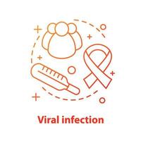 icône de concept d'infection virale. illustration de la ligne mince de l'idée de menace pour la santé du vih. virus. maladie. dessin de contour isolé de vecteur