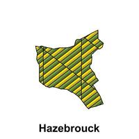 Hazebrouck ville carte de France pays, abstrait géométrique carte avec Couleur Créatif conception modèle vecteur