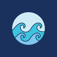 bleu vagues dans cercle simplicité icône Créatif affaires modèle vecteur