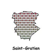 carte ville de Saint Gratien, géométrique logo avec numérique technologie, illustration conception modèle vecteur