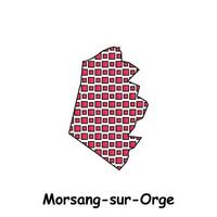 carte ville de morsang sur orge, géométrique logo avec numérique technologie, illustration conception modèle vecteur