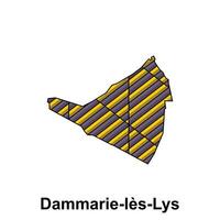 Dammarie les lys ville carte de France pays, abstrait géométrique carte avec Couleur Créatif conception modèle vecteur