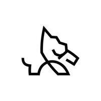 chien ligne animal minimaliste moderne icône conception modèle vecteur