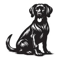 une tonnelier chien noir Couleur silhouette 1 vecteur
