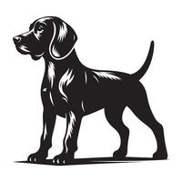 une tonnelier chien, noir Couleur silhouette vecteur