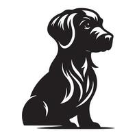 une tonnelier chien, noir Couleur silhouette vecteur