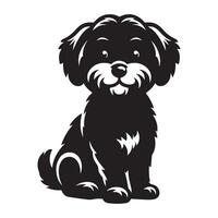 une mignonne charlie chien, noir Couleur silhouette vecteur