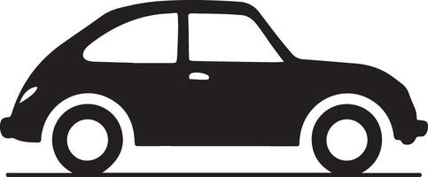 silhouette de voiture, petit auto icône, contour, noir Couleur silhouette vecteur