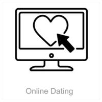 en ligne sortir ensemble et l'amour icône concept vecteur