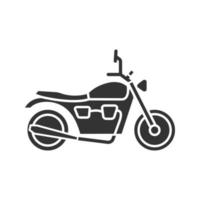 icône de glyphe de moto. moto. symbole de silhouette. espace négatif. illustration vectorielle isolée vecteur