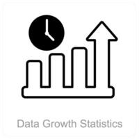 Les données croissance statistiques et bar graphique icône concept vecteur