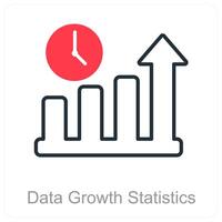 Les données croissance statistiques et bar graphique icône concept vecteur