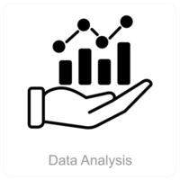 Les données une analyse et bar graphique icône concept vecteur